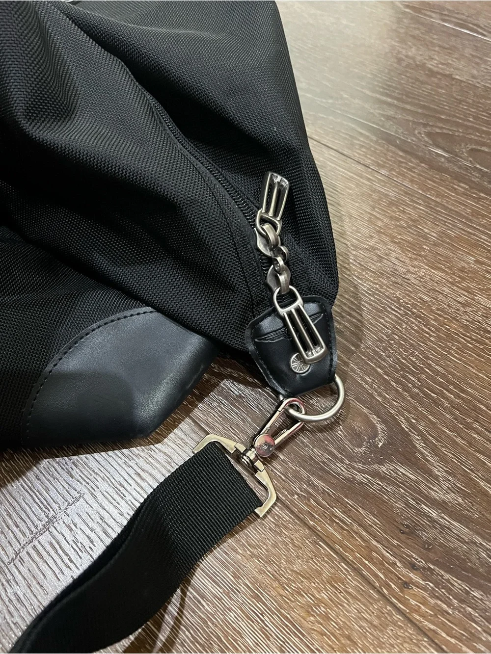 Chrysler black Nylon Travel Duffel Bag with Shoulder Strap